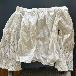 Who What Wear Eyelet Off the Shoulder Top